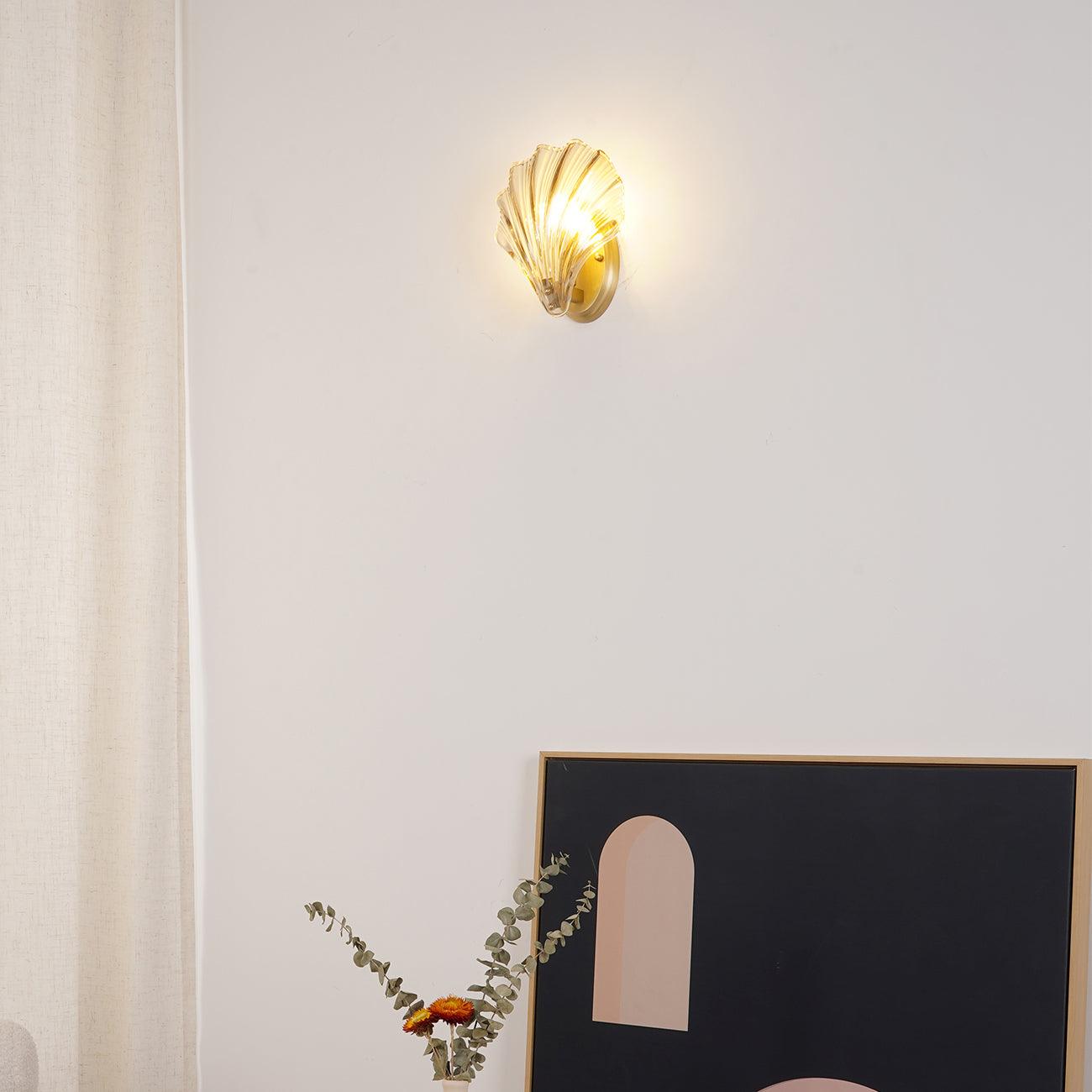 Brevian – Modern Iron Glass Shell LED Wall Light 1 Light