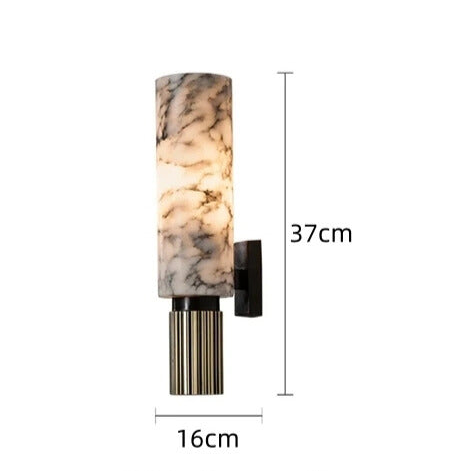Amoran – Modern Marble Cylinder LED Wall Light Single Light