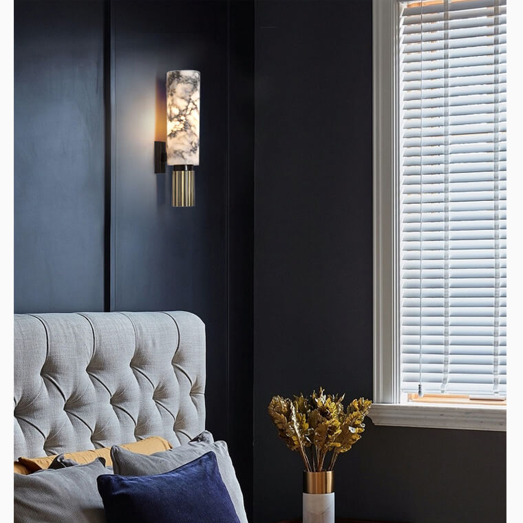 Amoran – Modern Marble Cylinder LED Wall Light Single Light