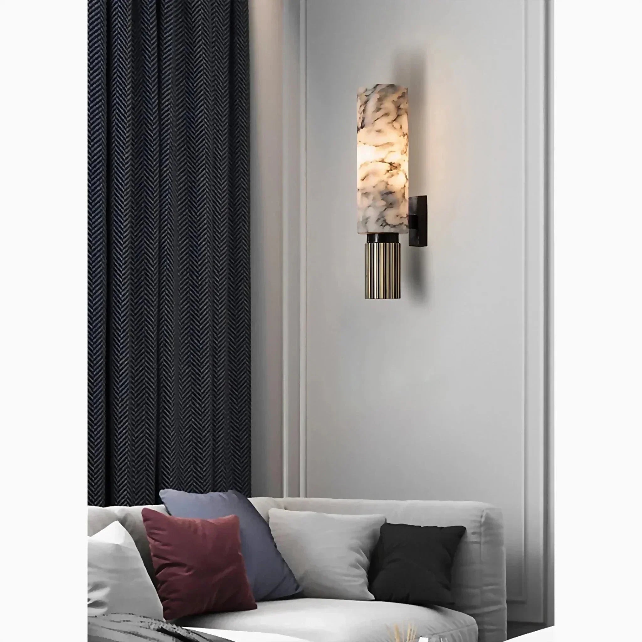 Amoran – Modern Marble Cylinder LED Wall Light Single Light