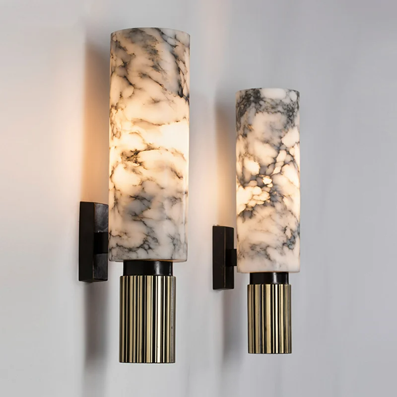 Amoran – Modern Marble Cylinder LED Wall Light Single Light