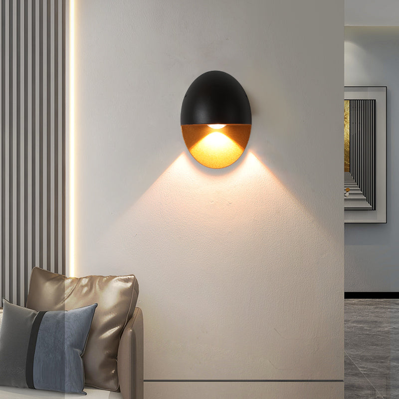 Ovelin – Minimalist Oval LED Outdoor Wall Lamp Single Light