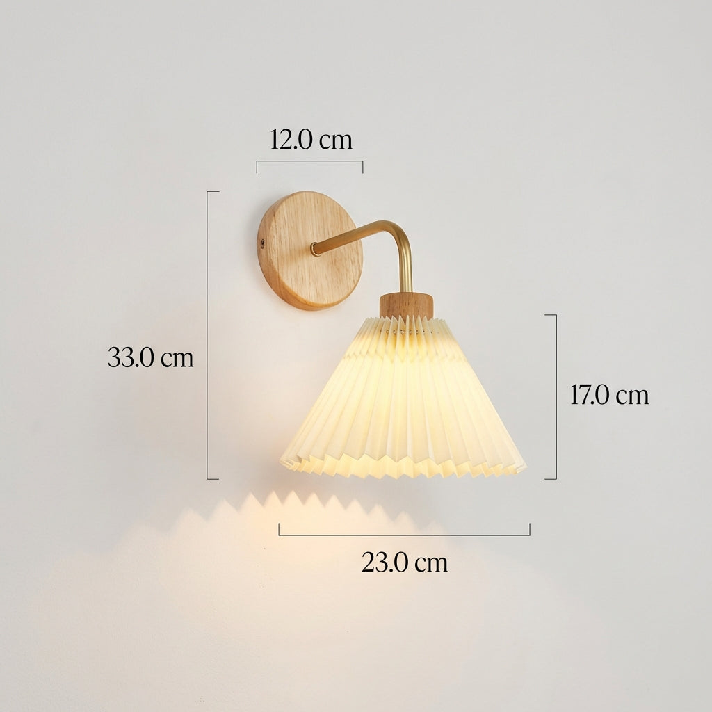 Dermora – Modern Minimalist Pleated Cone Wall Sconce 1 Light