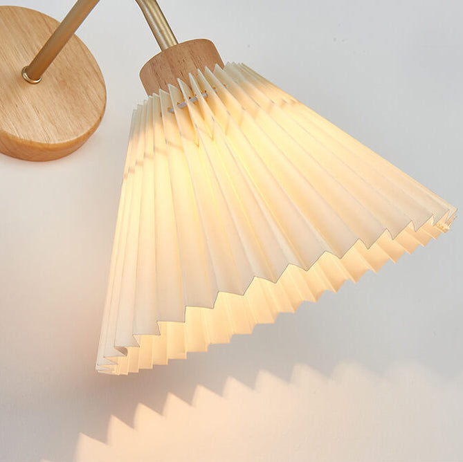 Dermora – Modern Minimalist Pleated Cone Wall Sconce 1 Light