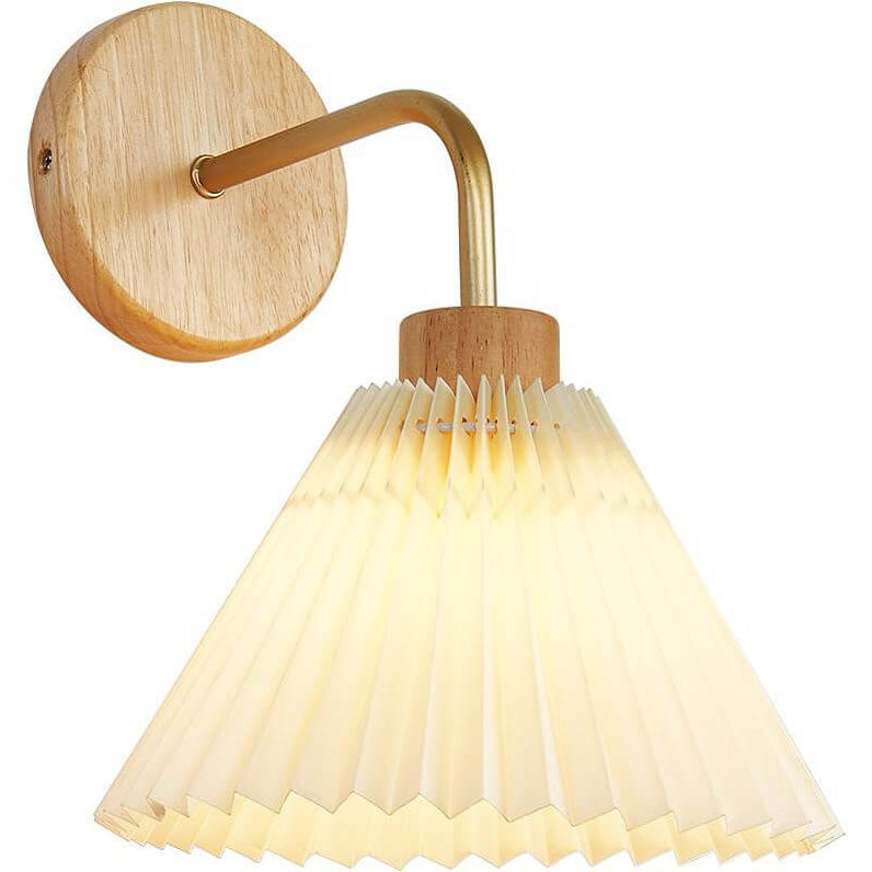 Dermora – Modern Minimalist Pleated Cone Wall Sconce 1 Light