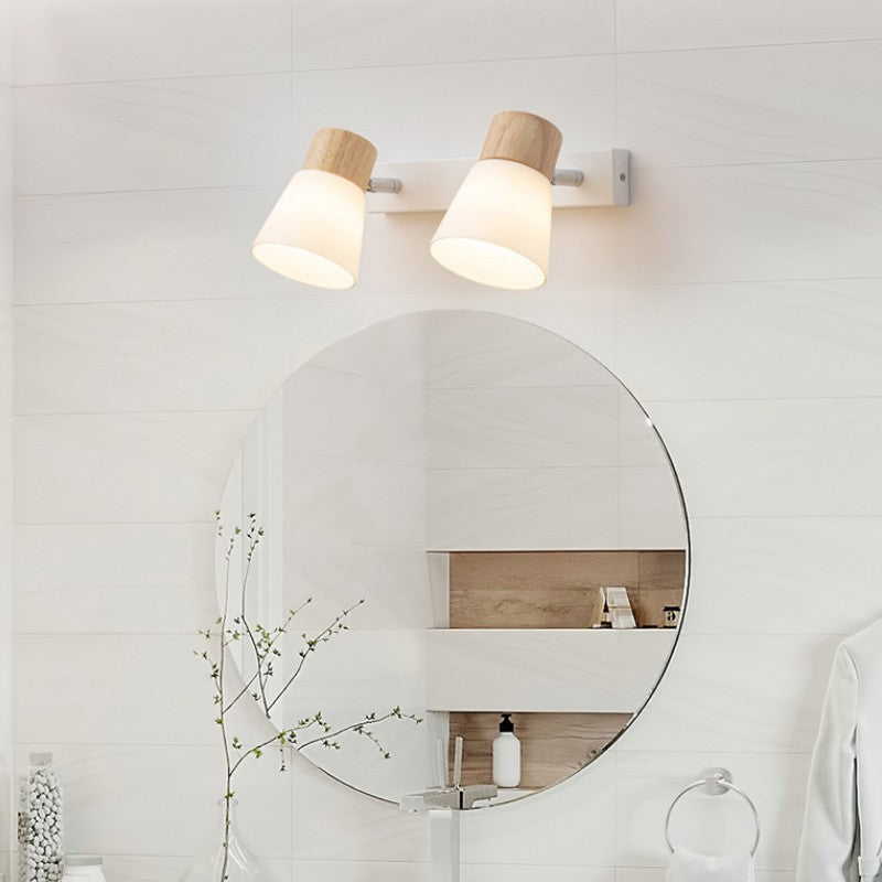 Vlorin – Modern Minimalist Wood Cone Wall Sconce Lamp 2 Light