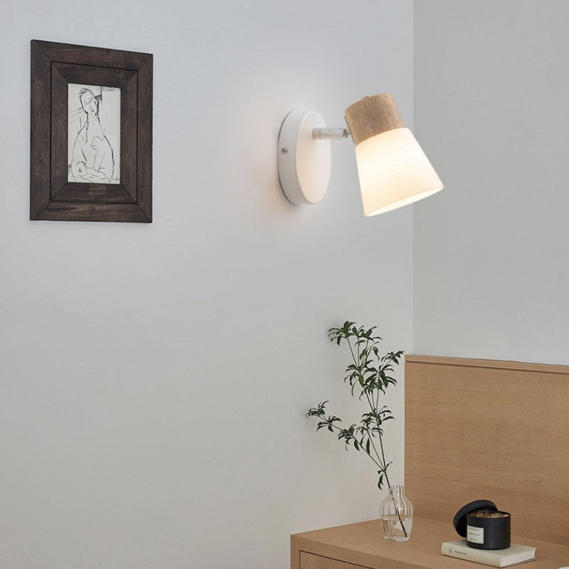Vlorin – Modern Minimalist Wood Cone Wall Sconce Lamp 2 Light