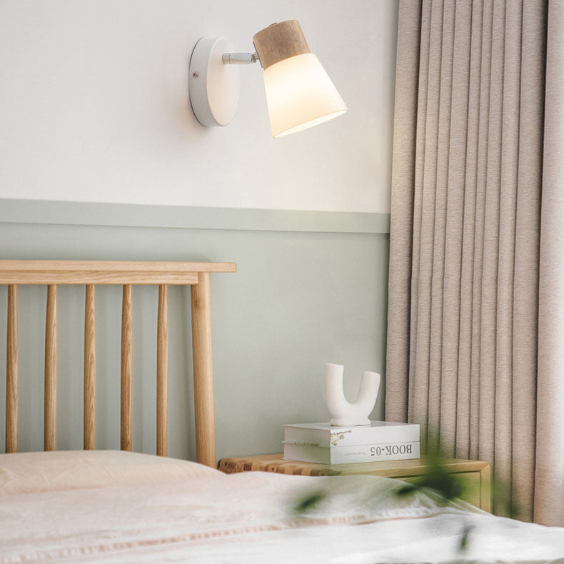 Vlorin – Modern Minimalist Wood Cone Wall Sconce Lamp 2 Light