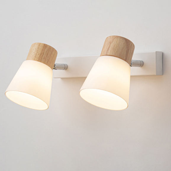 Vlorin – Modern Minimalist Wood Cone Wall Sconce Lamp 2 Light