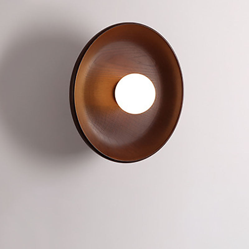 Velorien – Modern Minimalist Wood Round LED Wall Sconce Lamp