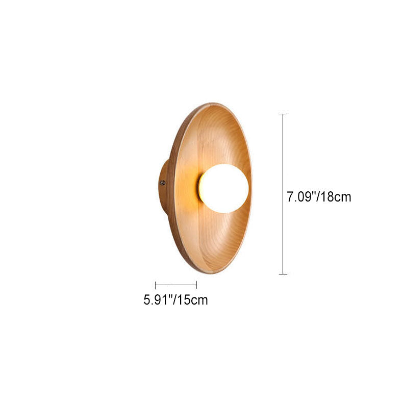 Velorien – Modern Minimalist Wood Round LED Wall Sconce Lamp