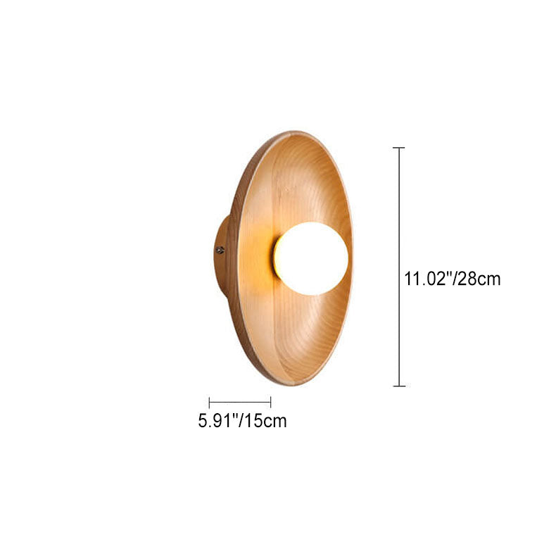 Velorien – Modern Minimalist Wood Round LED Wall Sconce Lamp