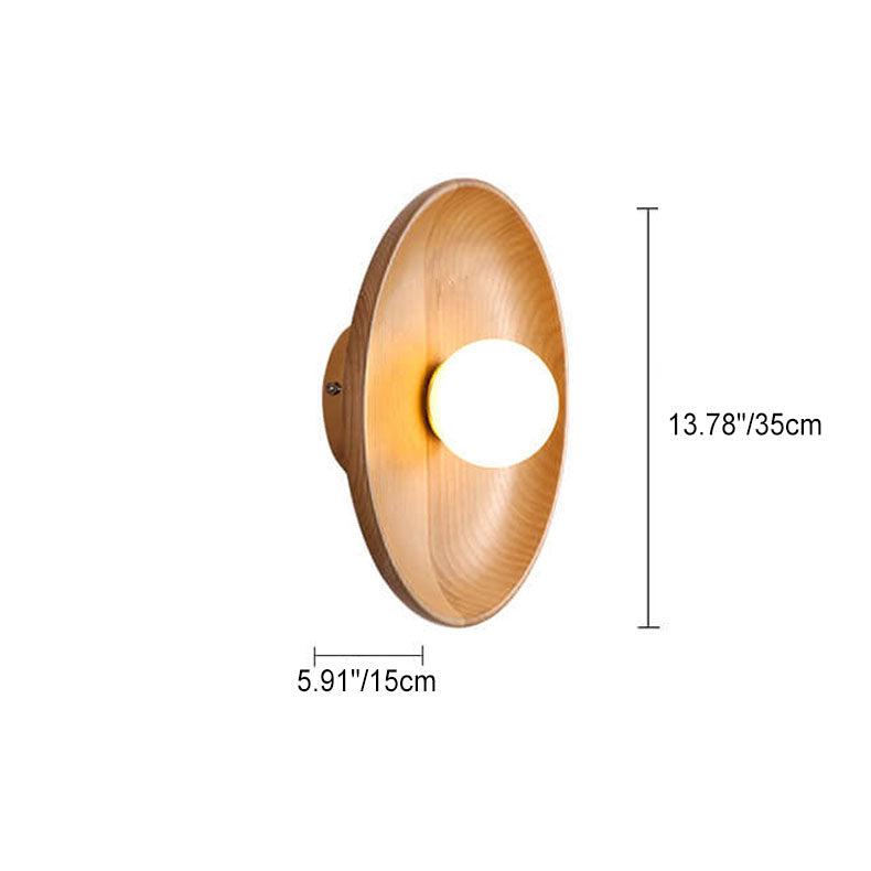 Velorien – Modern Minimalist Wood Round LED Wall Sconce Lamp