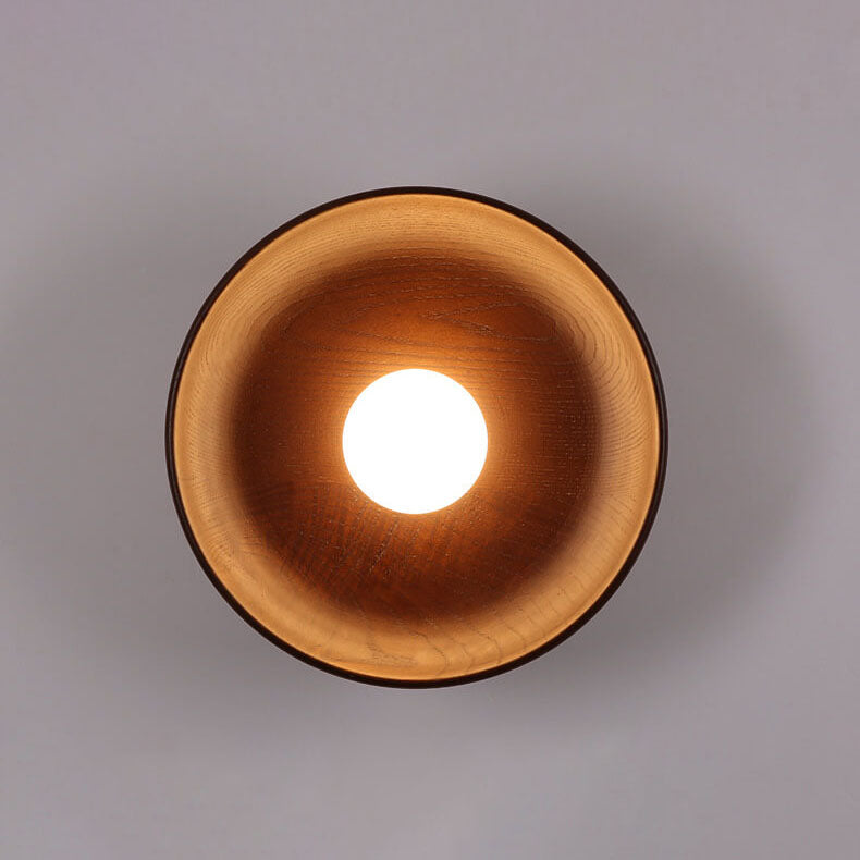 Velorien – Modern Minimalist Wood Round LED Wall Sconce Lamp
