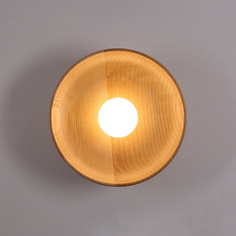 Velorien – Modern Minimalist Wood Round LED Wall Sconce Lamp