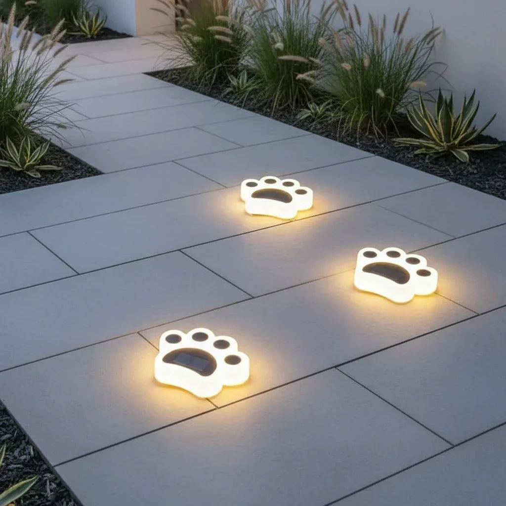 Pawlux – Modern Solar LED Floor Light Paw Shape