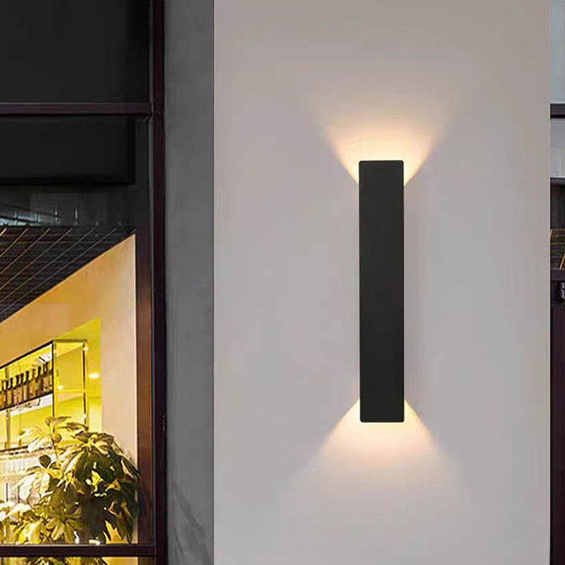 Rodien – Modern Slim Rectangular LED Outdoor Wall Sconce 2 Light