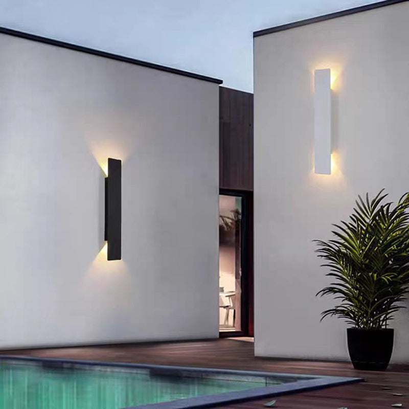 Rodien – Modern Slim Rectangular LED Outdoor Wall Sconce 2 Light