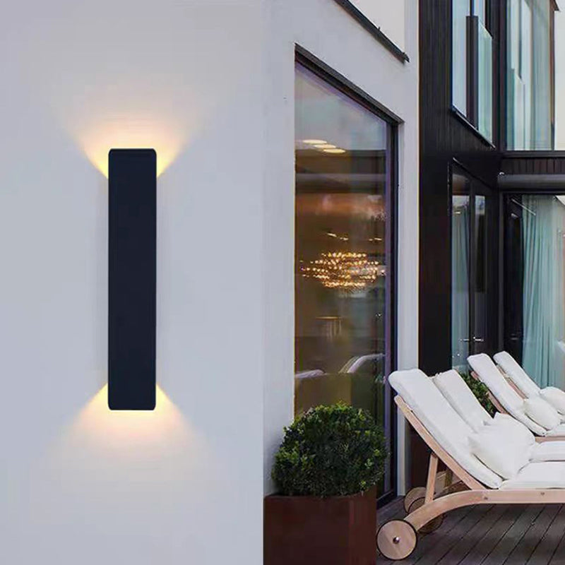 Rodien – Modern Slim Rectangular LED Outdoor Wall Sconce 2 Light