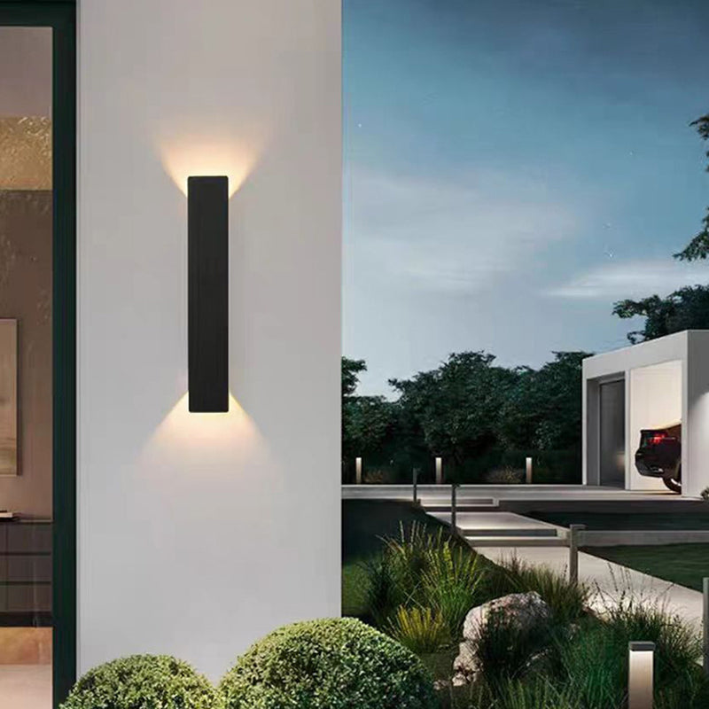 Rodien – Modern Slim Rectangular LED Outdoor Wall Sconce 2 Light