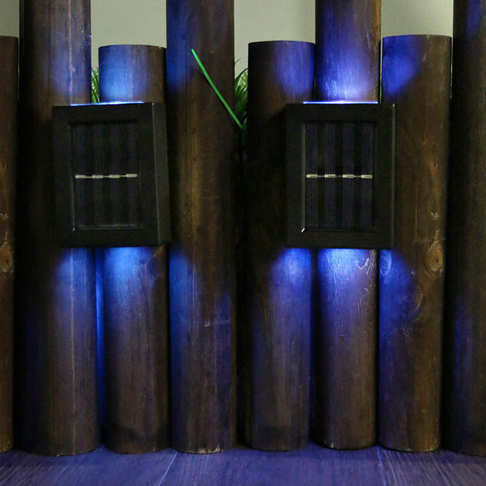Melvane – Modern Square 2 Light LED Solar Wall Sconce Lamp