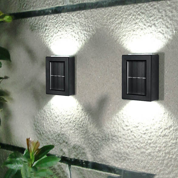 Melvane – Modern Square 2 Light LED Solar Wall Sconce Lamp