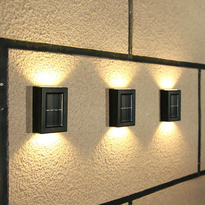 Melvane – Modern Square 2 Light LED Solar Wall Sconce Lamp