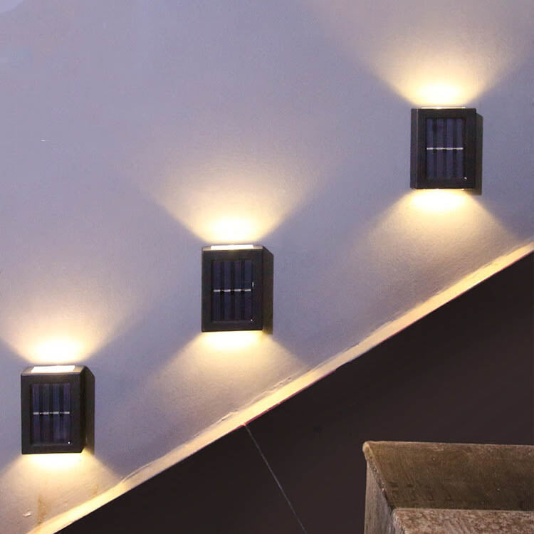 Melvane – Modern Square 2 Light LED Solar Wall Sconce Lamp