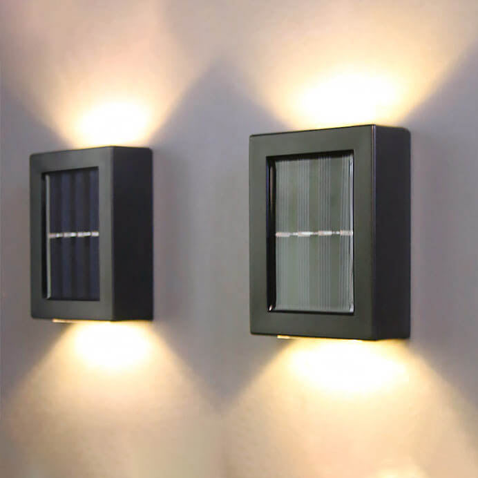Melvane – Modern Square 2 Light LED Solar Wall Sconce Lamp