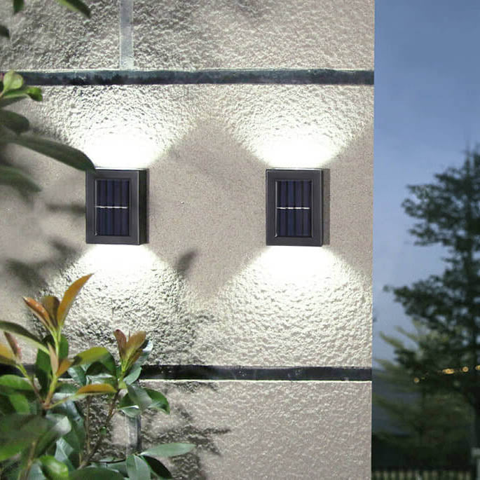 Melvane – Modern Square 2 Light LED Solar Wall Sconce Lamp
