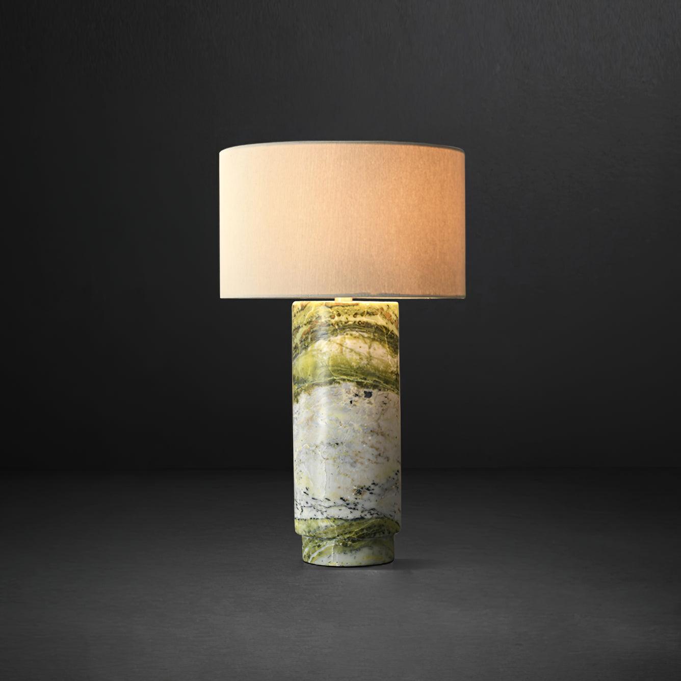 Gremora - Green Marble Table Lamp Inline Switch