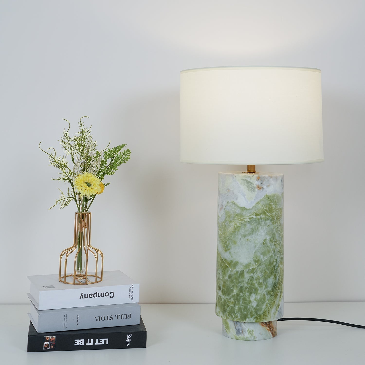 Gremora - Green Marble Table Lamp Inline Switch