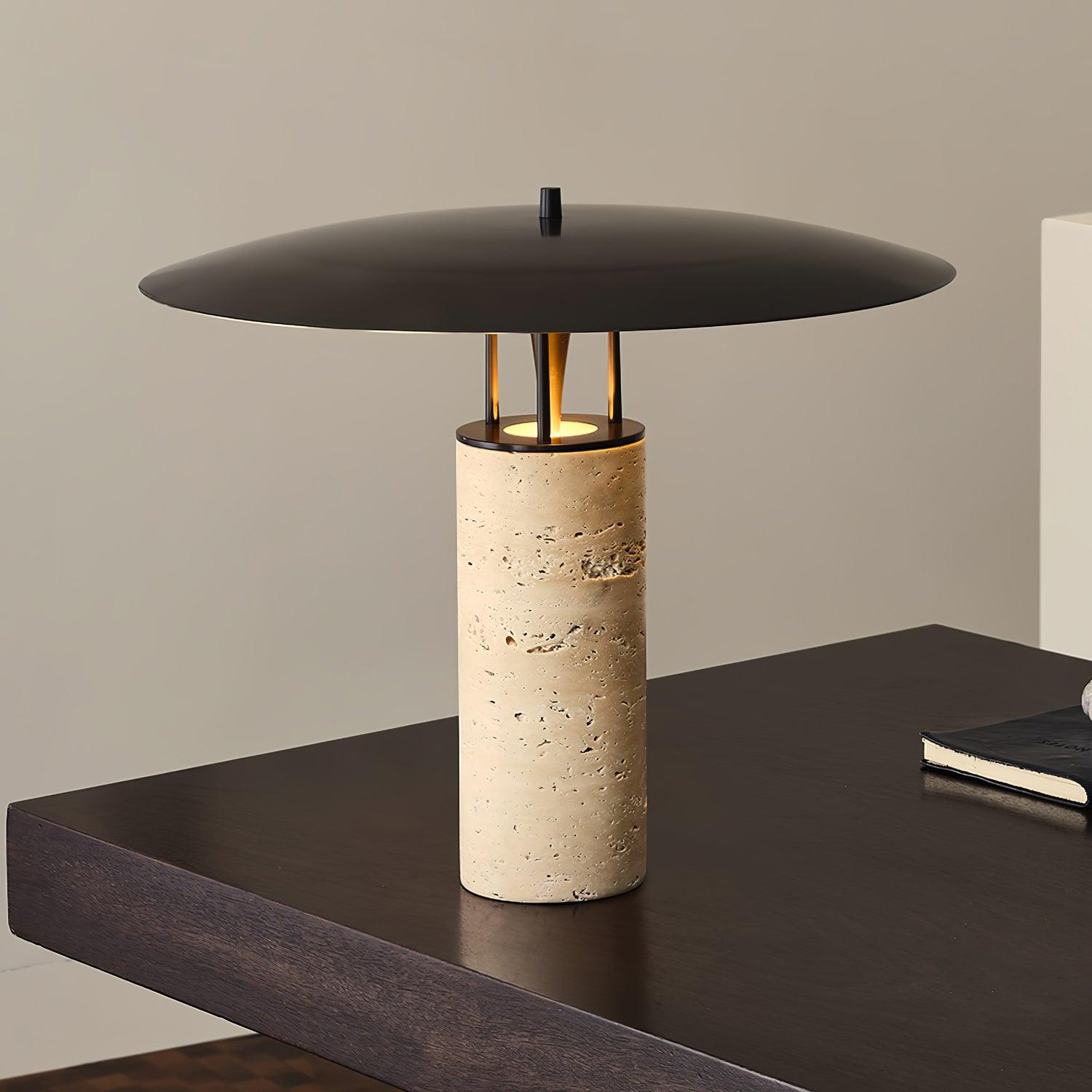 Elara – Modern Table Lamp with Black Shade and Metal Base