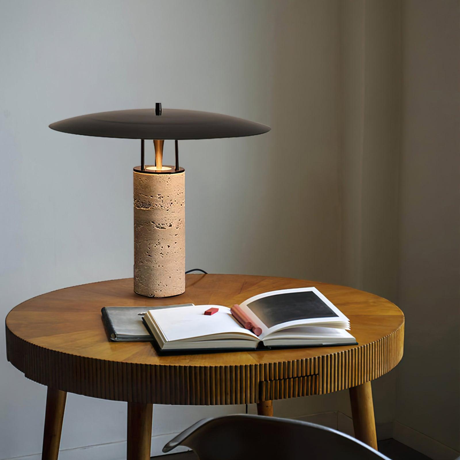 Elara – Modern Table Lamp with Black Shade and Metal Base