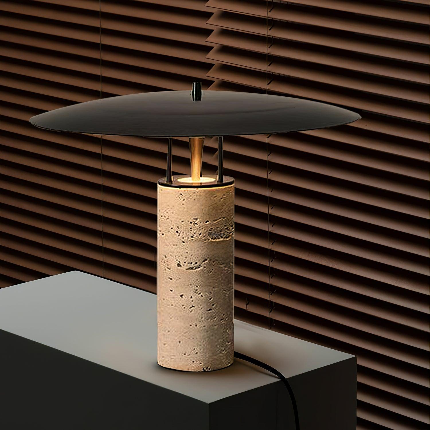 Elara – Modern Table Lamp with Black Shade and Metal Base