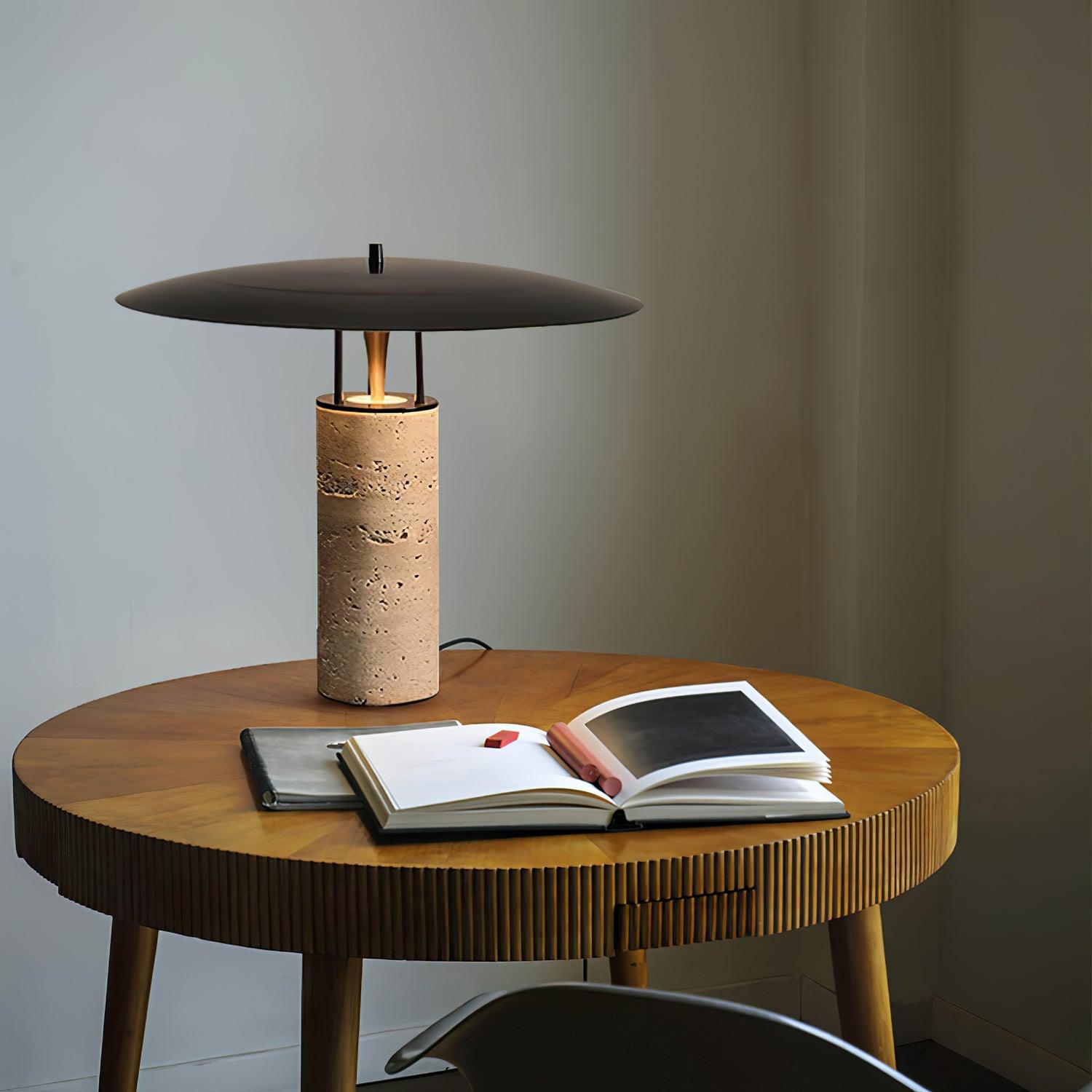 Elara – Modern Table Lamp with Black Shade and Metal Base