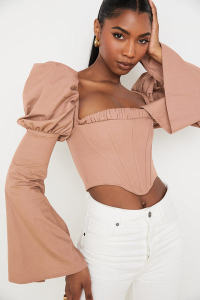 Helvienne - Mocha Corset Top