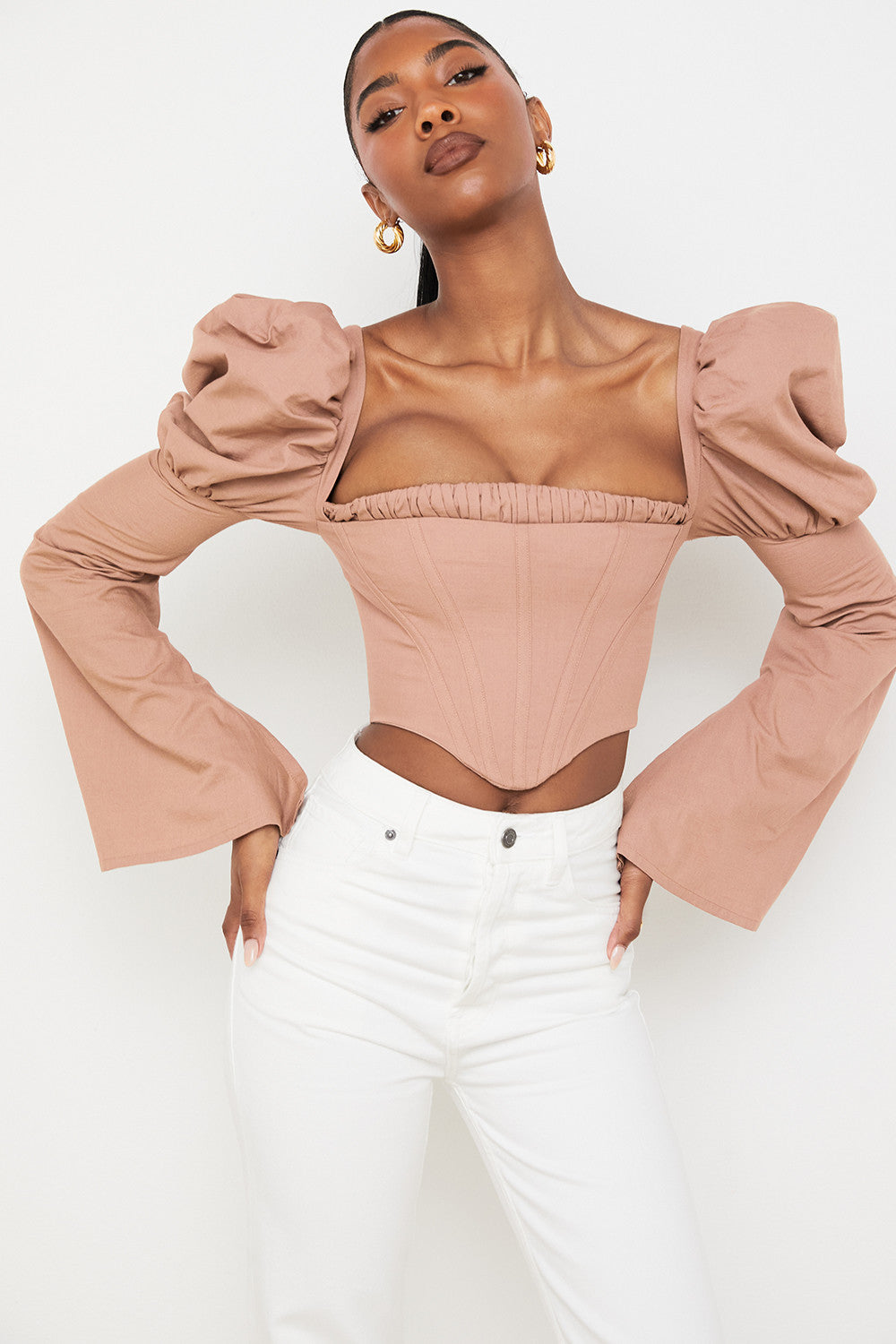 Helvienne - Mocha Corset Top