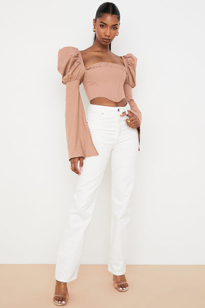 Helvienne - Mocha Corset Top