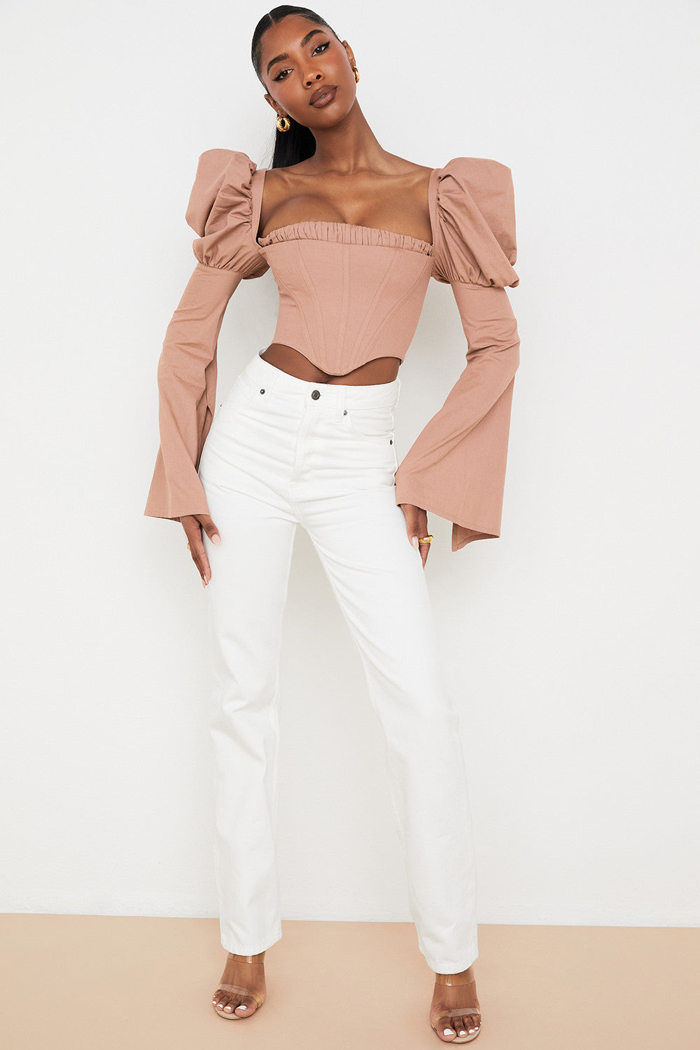 Helvienne - Mocha Corset Top