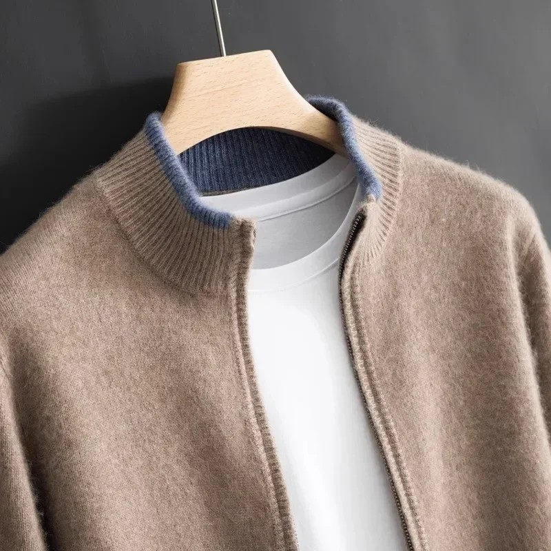 Merino - Heren wollen vest met rits