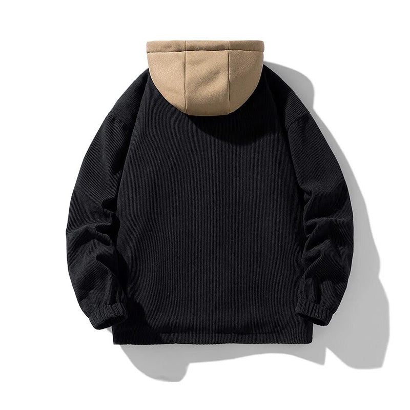 Corduroy herenjack met capuchon - Gevoerd