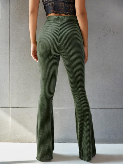 Nadia | Vintage Ribfluweel Hoge Taille Flared Broek