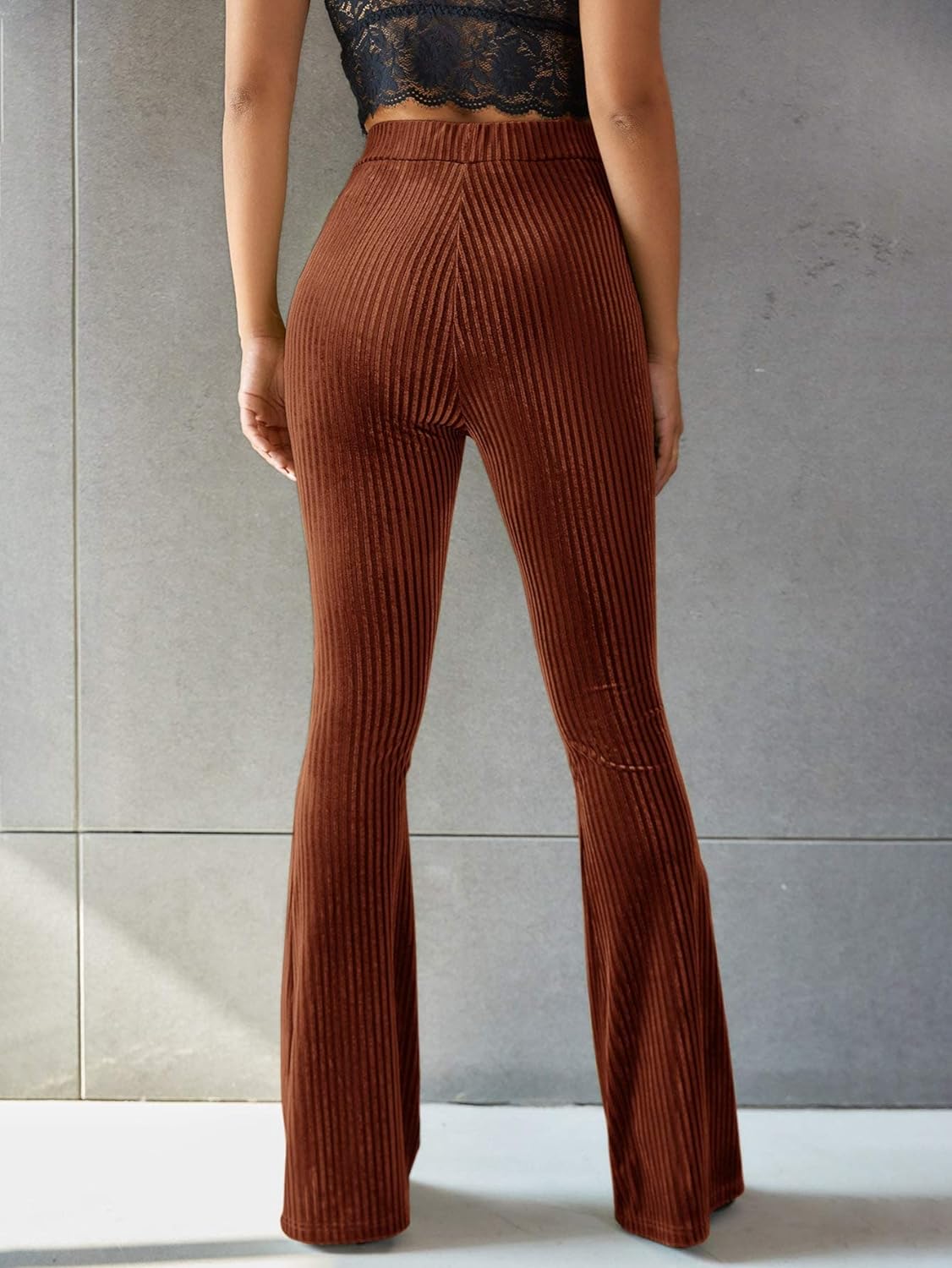 Nadia | Vintage Ribfluweel Hoge Taille Flared Broek