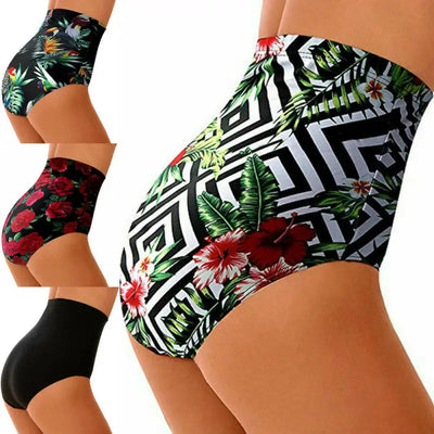 Finja - Summer Women's High Waist Bikini Bottoms Floral Swimwear 
