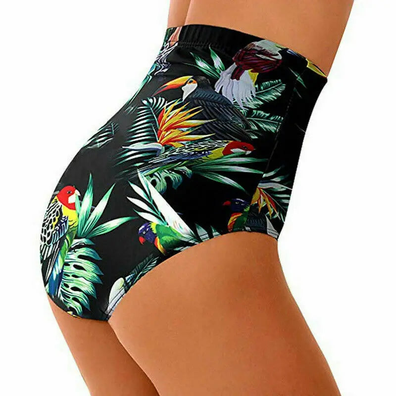 Finja - Summer Women's High Waist Bikini Bottoms Floral Swimwear 