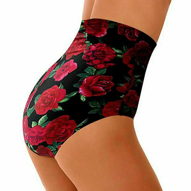 Finja - Summer Women's High Waist Bikini Bottoms Floral Swimwear 