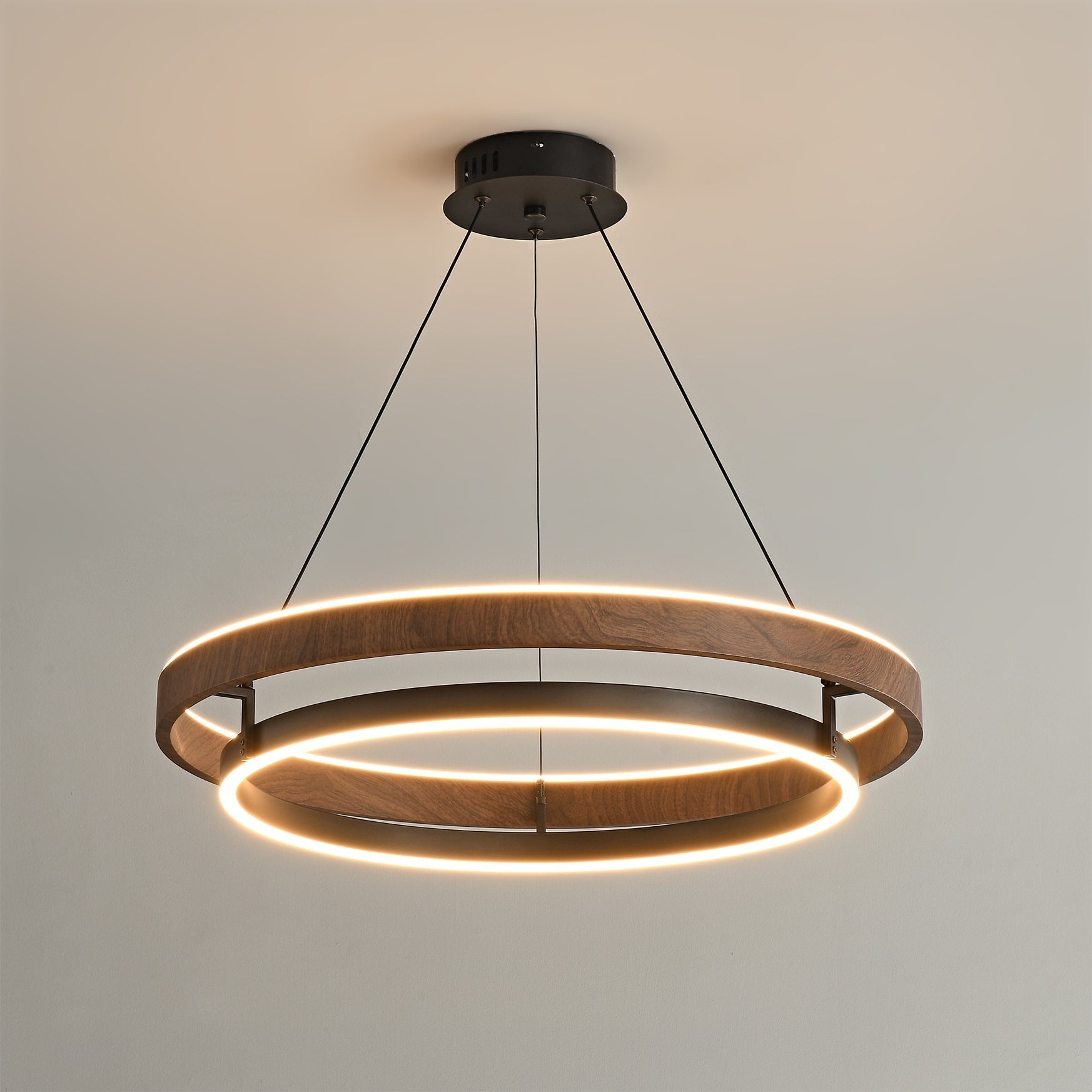 Nisora - Double Ring LED Glow Chandelier