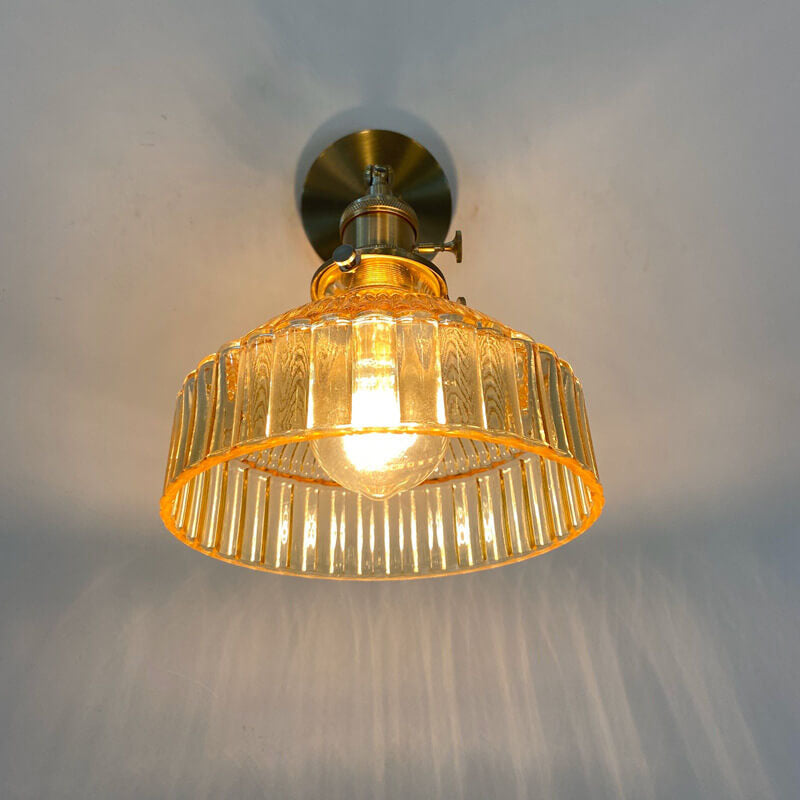 Velorn – Nordic Brass Glass Dome Wall Sconce Lamp 1 Light