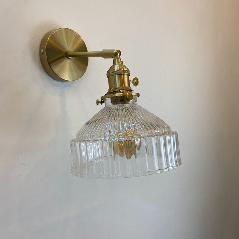 Velorn – Nordic Brass Glass Dome Wall Sconce Lamp 1 Light